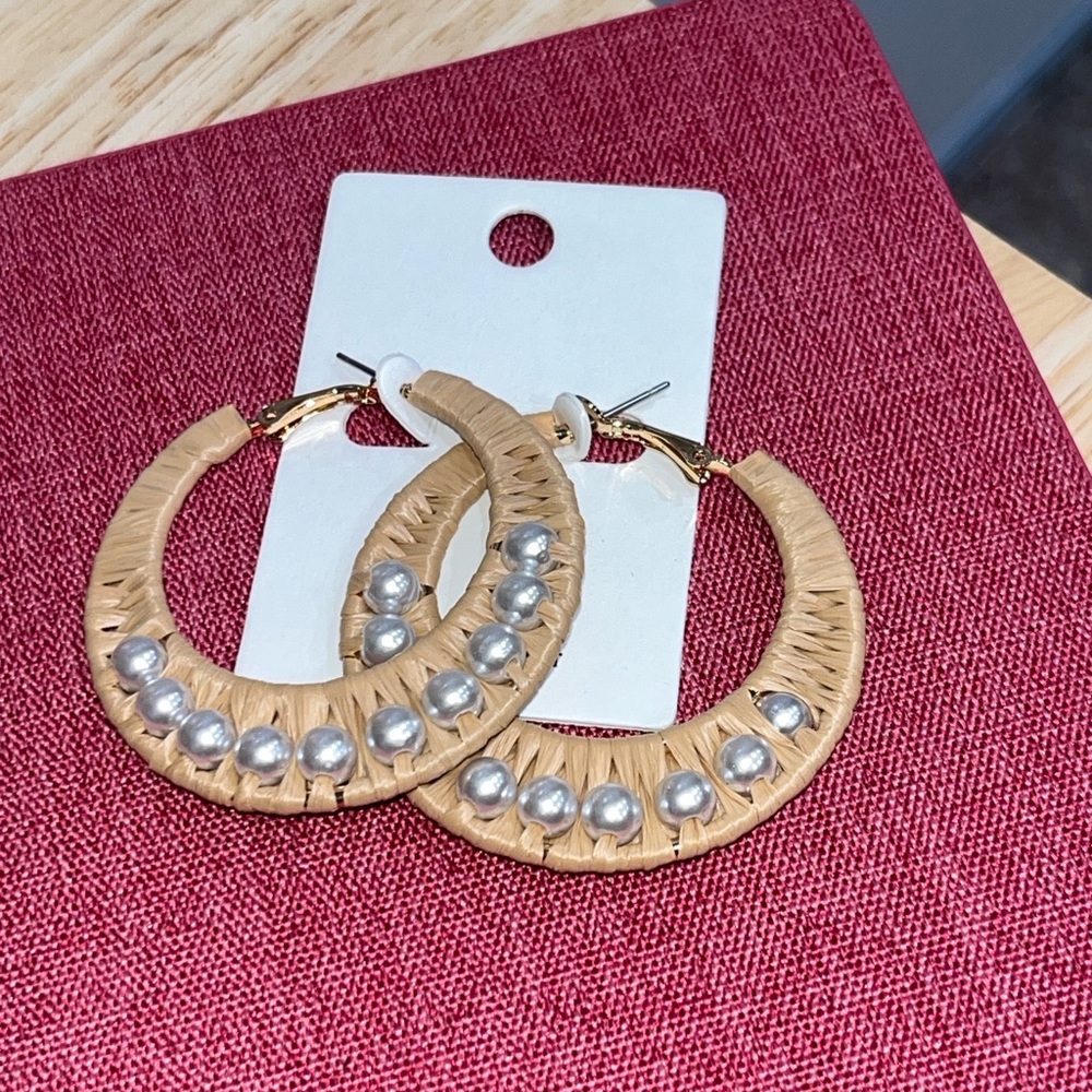 Pearl hoop earrings